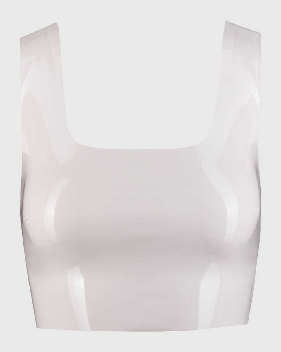 Faux Patent Leather Crop Top